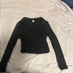 Elegant Black Long Sleeve Women's Top